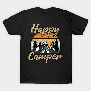 Funny Camping Hiking Lover Present Happy Camper Gift T-Shirt